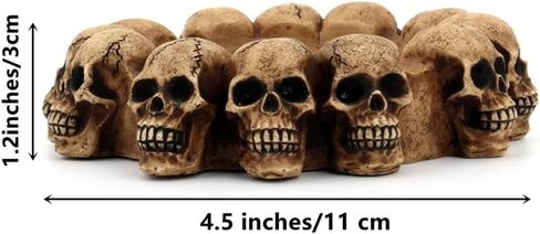 Resin Skull Ashtray Cigarette Ash Container Human Skull Ashtray with 4 Cigarette Slots Smoking Room Office Bar Ornament Halloween Decor Scary Fantasy Gifts for Smokers (Black) in Saudi Arabia
