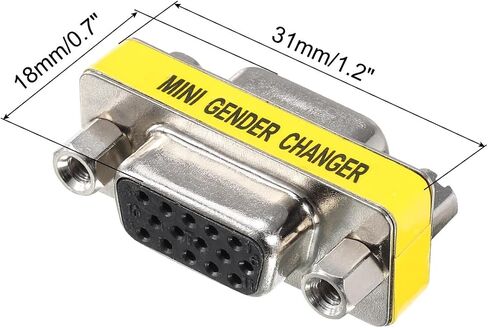 MECCANIXITY VGA Coupler VGA Gender Changer Connector 15 Pin Female to Female VGA محول تحويل لموسع الكابل، حزمة من 5 in Saudi Arabia