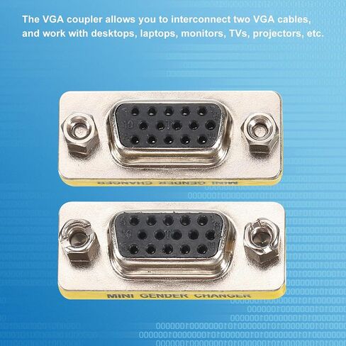 MECCANIXITY VGA Coupler VGA Gender Changer Connector 15 Pin Female to Female VGA محول تحويل لموسع الكابل، حزمة من 5 in Saudi Arabia
