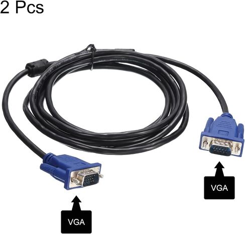 كابل MECCANIXITY VGA إلى VGA، 3.0M/10ft ذكر إلى ذكر VGA 3+5 كابل فيديو للكمبيوتر وجهاز العرض، حزمة من 2 in Saudi Arabia