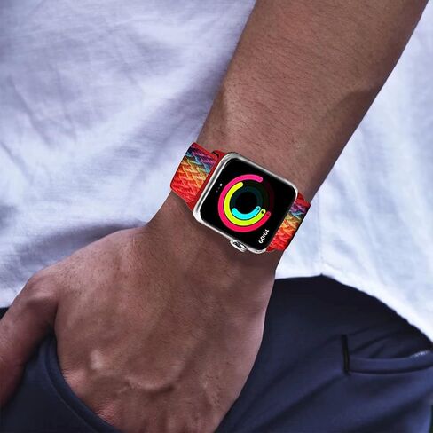 GBPOOT 5 عبوات من النايلون المطاطي المتوافق مع ساعة Apple، حلقة رياضية ناعمة قابلة للتعديل للتنفس لسلسلة Iwatch 8/7/6/5/4/3/2/1/SE in Kuwait