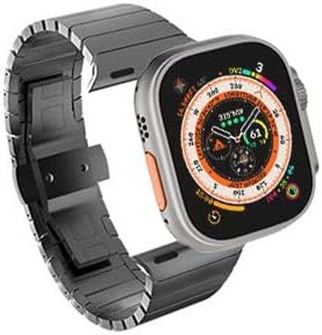 [موصى به من قبل NYT Wirecutter] سوار من الفولاذ المقاوم للصدأ متوافق مع Apple Watch Band Ultra 2/1 49mm Series 9/8/7 45mm/41mm Series SE/SE2022/6/5/4 44mm/40mm Series 3/2/1 42mm/38mm in Kuwait