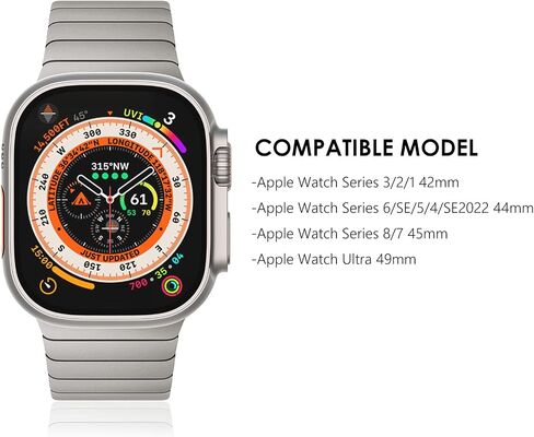 KADES Stainless Steel Band Fit for Apple Watch Band, Premium Metal Strap in Saudi Arabia