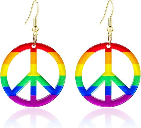 Colourful Resin heart Geometric Earrings Lightweight Rainbow Acrylic Resin Dangle Drop Earrings for Women Girls Statement Jewelry in Saudi Arabia