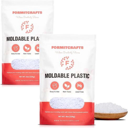 Thermoplastic Beads - 8 oz Polymorph Plastic Pellets(Made in E.U) - Reusable Moldable Plastic Beads - Melting Plastic Pellets for Modeling, DIY Craft (1) in Saudi Arabia