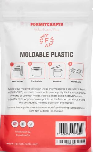 Thermoplastic Beads - 8 oz Polymorph Plastic Pellets(Made in E.U) - Reusable Moldable Plastic Beads - Melting Plastic Pellets for Modeling, DIY Craft (1) in Saudi Arabia