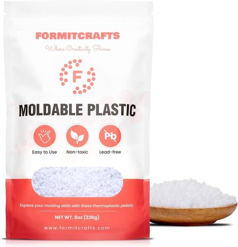 Thermoplastic Beads - 8 oz Polymorph Plastic Pellets(Made in E.U) - Reusable Moldable Plastic Beads - Melting Plastic Pellets for Modeling, DIY Craft (1) in Saudi Arabia