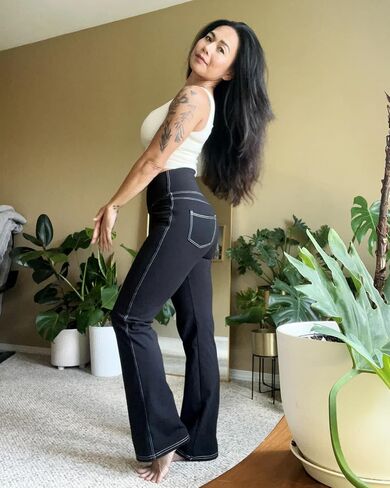 G4Free Bootcut Yoga Pants with 4 Pockets for Women Cross High Waist Stretchy Flared Jeggings in Saudi Arabia