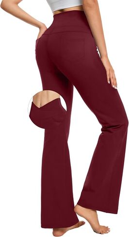 G4Free Bootcut Yoga Pants with 4 Pockets for Women Cross High Waist Stretchy Flared Jeggings in Saudi Arabia