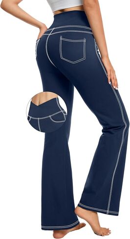 G4Free Bootcut Yoga Pants with 4 Pockets for Women Cross High Waist Stretchy Flared Jeggings in Saudi Arabia