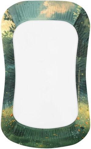Yellow Sunflower Baby Bassinet Mattress Sheets White Polka Dot Breathable Soft Polyester Sheets Watercolor Painting Flower Unisex Baby Crib Mattress Sheet in Saudi Arabia