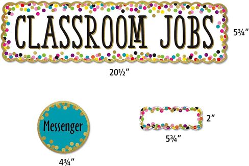 مجموعة لوحة إعلانات صغيرة من Teacher Created Resources Confetti Classroom Jobs، متعددة الألوان in Saudi Arabia