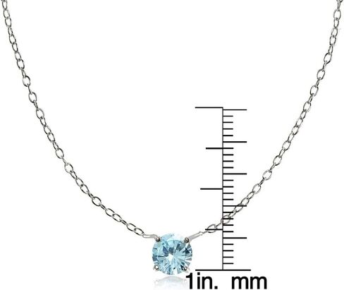 Sterling Silver Small Dainty Round Genuine, Simulated Gemstone or Cubic Zirconia Choker Necklace in Kuwait