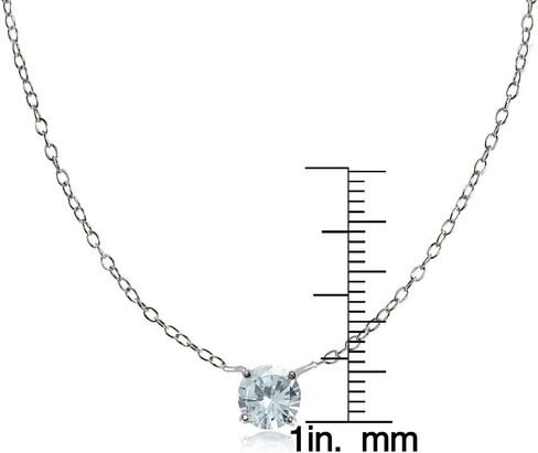 Sterling Silver Small Dainty Round Genuine, Simulated Gemstone or Cubic Zirconia Choker Necklace in Kuwait