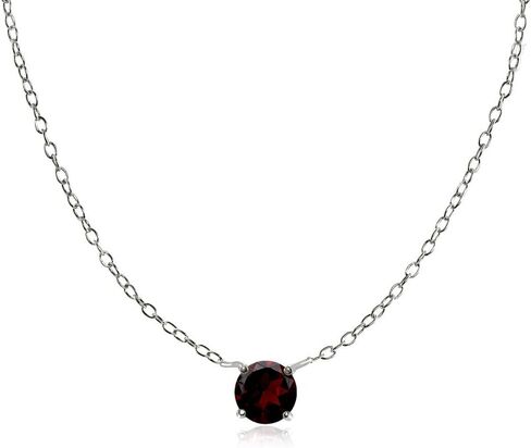 Sterling Silver Small Dainty Round Genuine, Simulated Gemstone or Cubic Zirconia Choker Necklace in Kuwait