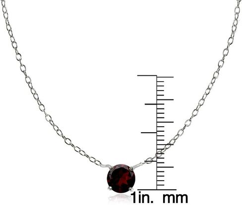 Sterling Silver Small Dainty Round Genuine, Simulated Gemstone or Cubic Zirconia Choker Necklace in Kuwait