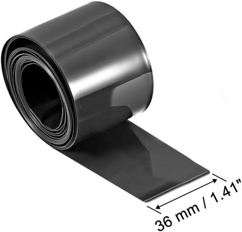 uxcell PVC Heat Shrink Tube 36mm Flat Width Wrap for Single 22650 2 Meter Black in Saudi Arabia