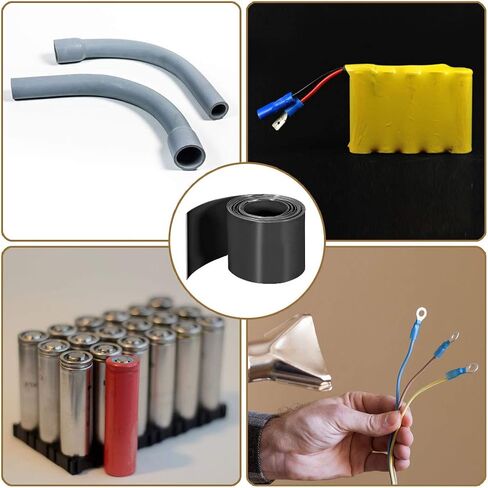 uxcell PVC Heat Shrink Tube 36mm Flat Width Wrap for Single 22650 2 Meter Black in Saudi Arabia