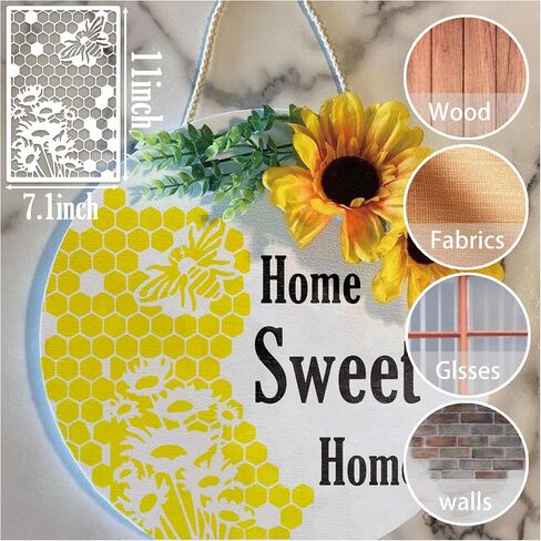 8 Pieces Stencils for Crafts Reusable Texture Spider Stencils Net Wood Grain Stone Spray Paint Layering Stencil Templates for DIY Scrapbook in Saudi Arabia