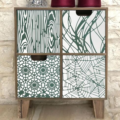 8 Pieces Stencils for Crafts Reusable Texture Spider Stencils Net Wood Grain Stone Spray Paint Layering Stencil Templates for DIY Scrapbook in Saudi Arabia