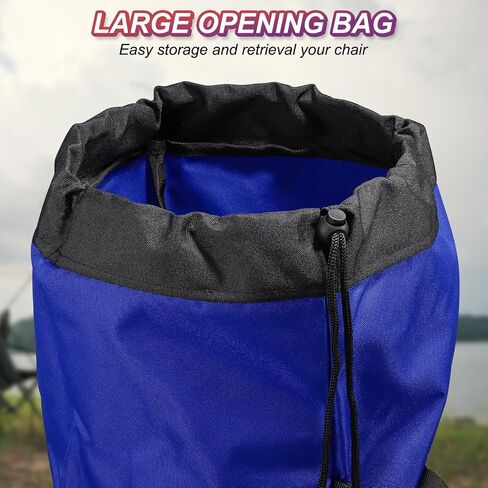 PATIKIL 47 Inch Camp Chair Replacement Bags, 2 Pack Heavy Folding Camping Chair Bag 900D Oxford Large Mouth Storage Bags with Shoulder Strap for Travel Camping, Blue in Saudi Arabia