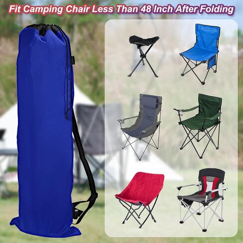 PATIKIL 47 Inch Camp Chair Replacement Bags, 2 Pack Heavy Folding Camping Chair Bag 900D Oxford Large Mouth Storage Bags with Shoulder Strap for Travel Camping, Blue in Saudi Arabia