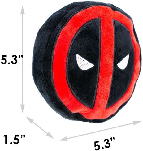 Buckle-Down Dog Toy Plush Deadpool Logo Red Black White, 8" x 6", DTPT-DPBO in Saudi Arabia