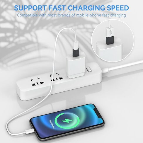محول USB إلى USB C 3 حزم، محول شاحن من النوع C أنثى إلى ذكر متوافق مع Apple Watch Ultra iWatch 8 7، iPhone 15 14 13 12 Pro Max Plus، Airpods، iPad، Car، Samsung Galaxy (أسود) in Kuwait