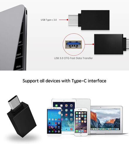 محول USB C إلى USB، ومحول USB-C إلى USB 3.0، ومحول USB من النوع C إلى USB، ومحول Thunderbolt 3 إلى USB أنثى OTG لجهاز MacBook Pro2019، وMacBook Air 2020، وiPad Pro 2020، والمزيد من أجهزة النوع C (أسود فضائي) in Kuwait