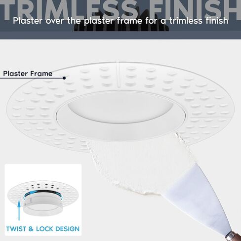 LUXRITE 4 Inch Trimless LED Recessed Lights with Junction Box, 5CCT Selectable 2700K-5000K, 15W, 1200LM, Dimmable, Wet & IC Rated, Canless Downlight, ETL Listed, New Construction and Remodel (4 Pack) in Kuwait