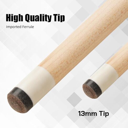 مجموعة من 4 قطع من أغلفة جلدية مقاس 58 بوصة من خشب القيقب الكندي الصلب مقاس 13 مم طرف 19-21 أونصة عصا البلياردو in Kuwait