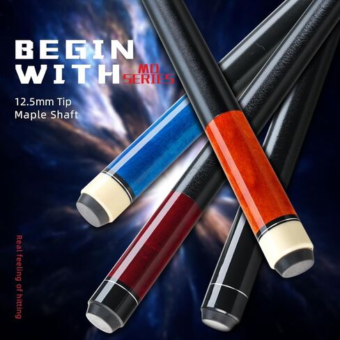 مجموعة من 4 قطع من أغلفة جلدية مقاس 58 بوصة من خشب القيقب الكندي الصلب مقاس 13 مم طرف 19-21 أونصة عصا البلياردو in Kuwait