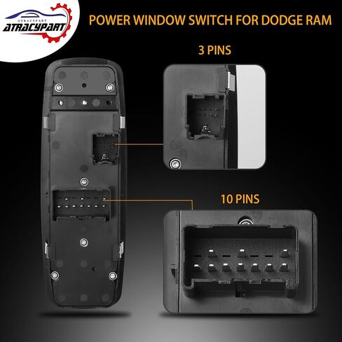 Master Power Window Switch | Compatible with 2009-2012 Dodge Ram 1500 2500 3500 | Replaces# 4602863AD, 4602533AB, 4602533AE, 901-473 in Saudi Arabia