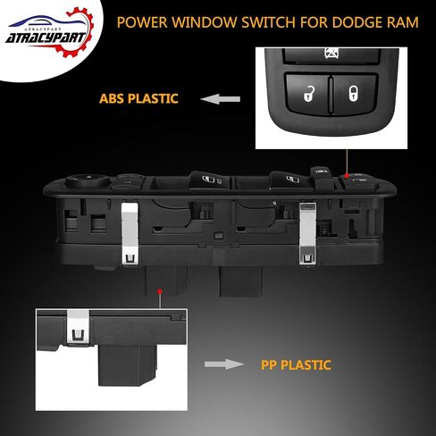 Master Power Window Switch | Compatible with 2009-2012 Dodge Ram 1500 2500 3500 | Replaces# 4602863AD, 4602533AB, 4602533AE, 901-473 in Saudi Arabia