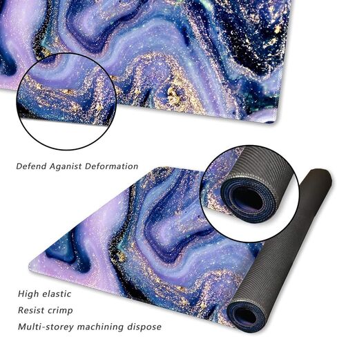 لوحة ماوس ألعاب ممتدة مقاس XXL ArtSo كبيرة للوحة المفاتيح، لوحة ماوس طويلة لتزيين المكتب، لوحة كتابة غير قابلة للانزلاق، قاعدة مطاطية، حواف مخيطة للعمل، اللعبة، المكتب، المنزل، 35.1 بوصة × 15.7 بوصة، رخام أزرق أرجواني in Kuwait