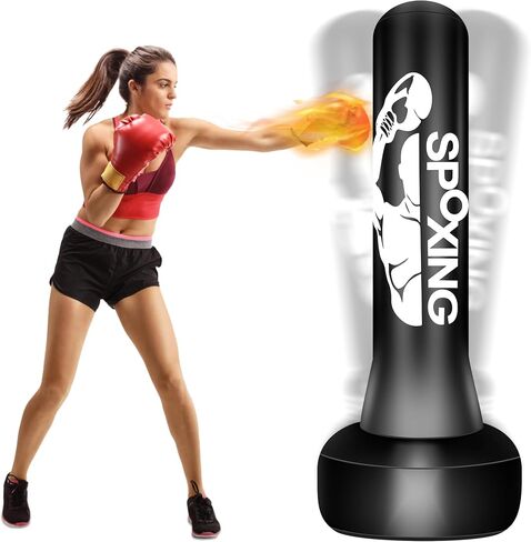 Freestanding Heavy Punching Bag with Stand Adults Teens, 70" Inflatable Kickboxing Bag Boxing Training Equipment for Men Women MMA Thai Fitness Karate Muay Beginners in Saudi Arabia