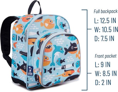 حقيبة ظهر Wildkin مقاس 12 بوصة وGo Fish! حزمة مغامرات لعبة الورق: بطاقة تعليمية ممتعة، وحقيبة ظهر مريحة للأطفال (سمكة كبيرة) in Kuwait