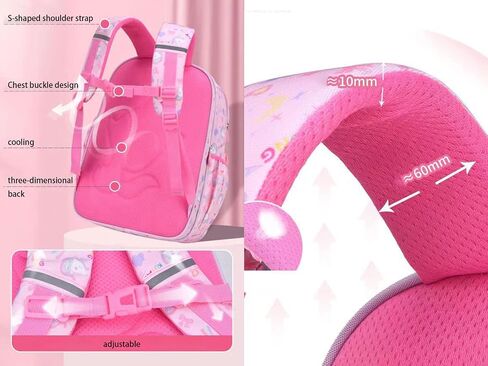 Girls Backpack Set for School Elementary, Rainbow Unicorn Backpack Cute Bookbag Casual School Bag Travel Bag Daypack in Saudi Arabia