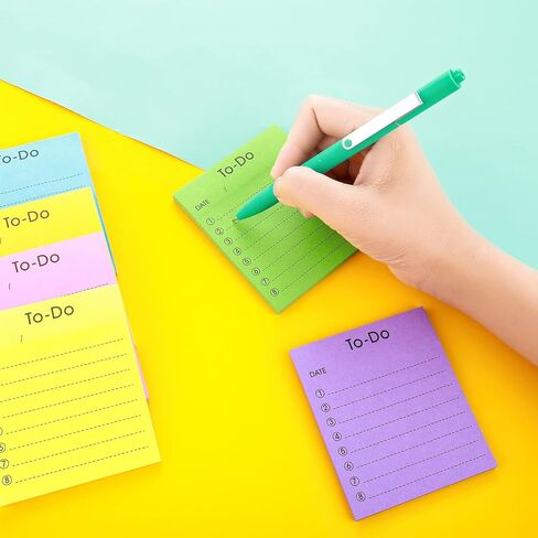 to Do List Self-Stick Notes, 6 Pack Colorful to Do List Sticky Notepads Lined Post It Notes Daily Planner Sticky Notes Home School Office Supplies 300Sheets in Saudi Arabia