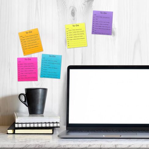 to Do List Self-Stick Notes, 6 Pack Colorful to Do List Sticky Notepads Lined Post It Notes Daily Planner Sticky Notes Home School Office Supplies 300Sheets in Saudi Arabia