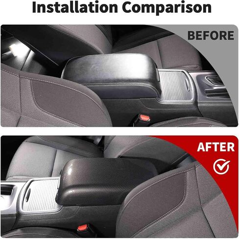 JWWY for Charger Armrest Cover Case Pad Center Console Cover Decoration Trim Fit for 2015-2024 Dodge Charger Interior Accessories ABS Carbon Fiber in Saudi Arabia