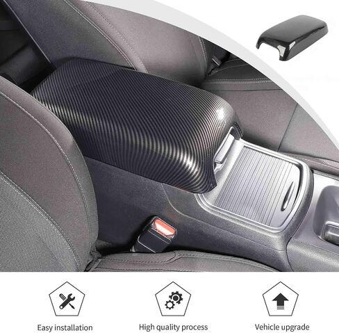 JWWY for Charger Armrest Cover Case Pad Center Console Cover Decoration Trim Fit for 2015-2024 Dodge Charger Interior Accessories ABS Carbon Fiber in Saudi Arabia
