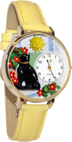 Whimsical Gifts Women's Basking Cat 3D Watch | Silver or Gold Finish | Large or Small Size | Unique Fun Novelty | Handmade in USA in Saudi Arabia