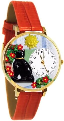 Whimsical Gifts Women's Basking Cat 3D Watch | Silver or Gold Finish | Large or Small Size | Unique Fun Novelty | Handmade in USA in Saudi Arabia
