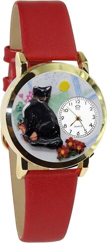 Whimsical Gifts Women's Basking Cat 3D Watch | Silver or Gold Finish | Large or Small Size | Unique Fun Novelty | Handmade in USA in Saudi Arabia