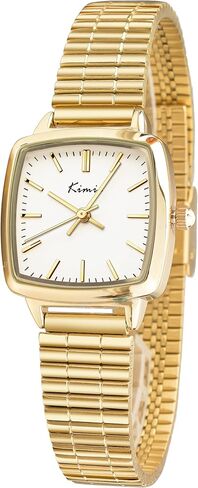 ساعة فورسينينج ذهبية صغيرة للسيدات، هيكل مستطيل عتيق، ساعات سوار من الفولاذ المقاوم للصدأ للنساء in Kuwait