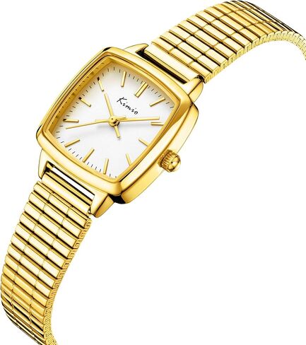 ساعة فورسينينج ذهبية صغيرة للسيدات، هيكل مستطيل عتيق، ساعات سوار من الفولاذ المقاوم للصدأ للنساء in Kuwait