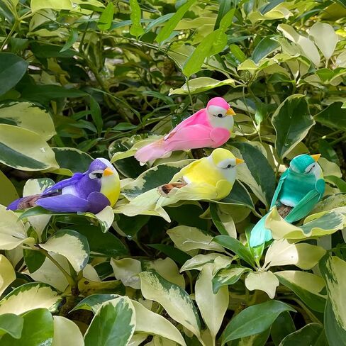 LWINGFLYER 12pcs Artificial Simulation Foam Feather Birds 3.5in Mini Love Birds for Craft Home Ornaments Garden Wedding Decoration Embellishing (Claw) in Kuwait