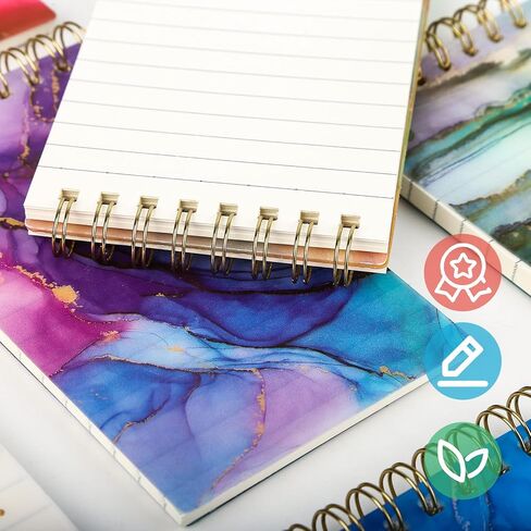 8 قطع من دفاتر الملاحظات الحلزونية الصغيرة، 3 × 5 بوصة دفاتر ملاحظات جيب حلزونية رخامية للكلية دفاتر ملاحظات للنساء هدية اللوازم المدرسية المكتبية in Kuwait