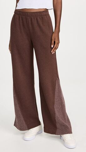 Monrow Women's Reverse Mix Teddy Fleece Sweatpants in Saudi Arabia